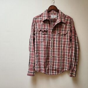 Levis plaid western shirt / M